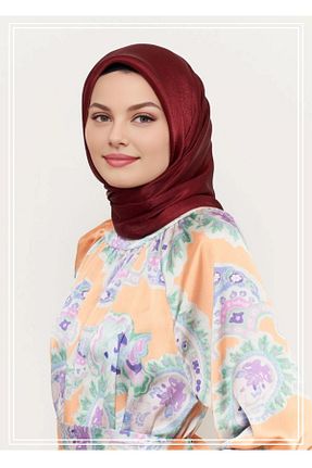 روسری زرشکی شیفون Lerra - کد 870509580