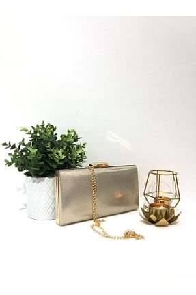 کیف مجلسی طلائی زنانه چرم مصنوعی melezzi - کد 868536907