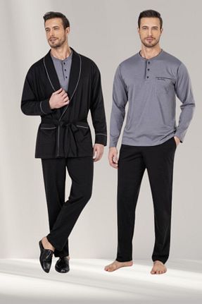 ست لباس راحتی مشکی مردانه ساده Pierre Cardin - کد 870518462