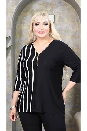 بلوز سایز بزرگ مشکی زنانه سایز بزرگ garajmood - کد 870524940