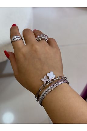 دستبند استیل (فولاد) زنانه استیل ضد زنگ Hicrans Takı - کد 870542676