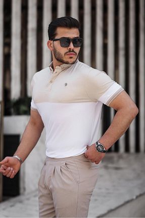 پولوشرت بژ مردانه پنبه پلی استر Miron - کد 809360059