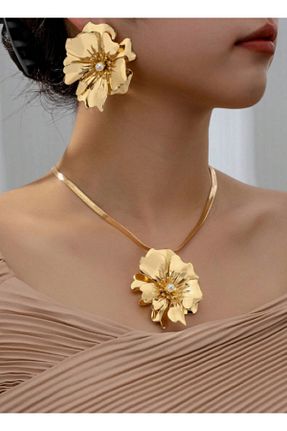 ست استیل طلائی زنانه روکش طلا SE Jewellery - کد 870584575