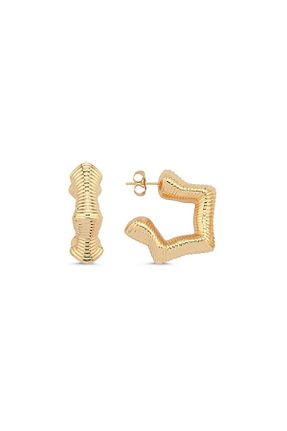 گوشواره جواهر سفید برنجی Merano Design - کد 870627746