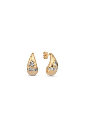 گوشواره جواهر سفید زیرکن Merano Design - کد 870628431