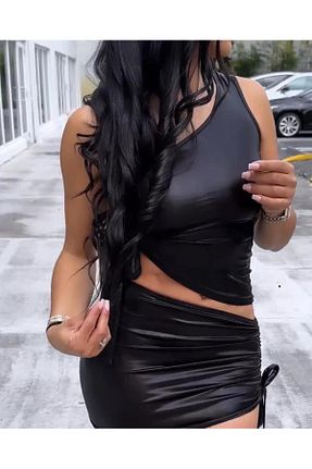 ست بالاتنه و پائین تنه مشکی زنانه بافتنی Miss - کد 870626714