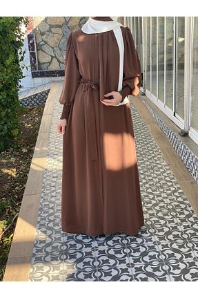 کلاه و ابایا قهوه ای زنانه پنبه پلی استر NAKŞİDİL - کد 870629370