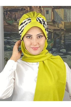 روسری سبز پنبه پلی استر BUTİKAMBAR - کد 870647419