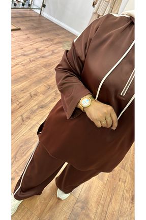 ست بالاتنه و پائین تنه قهوه ای زنانه بافتنی Ghisa - کد 870656331