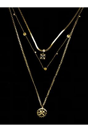 گردنبند جواهر طلائی زنانه استیل ضد زنگ stainless steel - کد 870703928