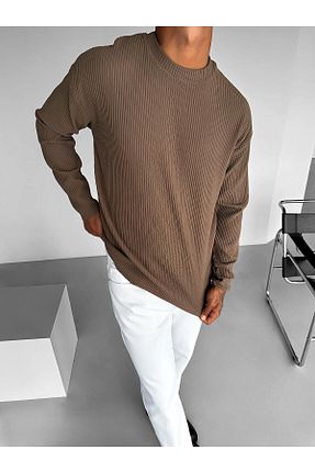 سوئیشرت قهوه ای مردانه ساده ablukaonline - کد 870326979
