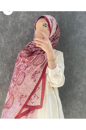 شال زرشکی زنانه ابریشم Touch - کد 870725972