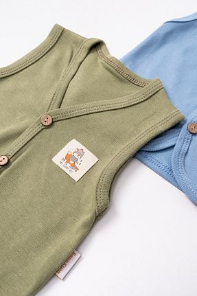 بادی و سرهمی نوزادی سبز بچه گانه %100 پنبه Bolly Baby - کد 871117952