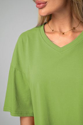 تیشرت سبز زنانه اورسایز Happyfox - کد 863928310