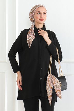 روسری قهوه ای ساتن ESSAHRA - کد 870737877
