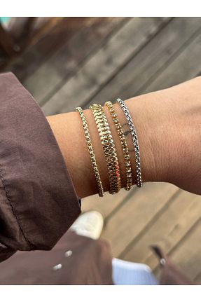 دستبند جواهر طلائی زنانه برنجی Onouqo - کد 870745083