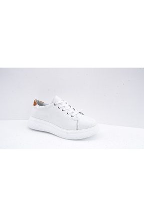 کفش اسنیکر سفید زنانه چرم اصل KORKMAZLAR SHOES - کد 870754749