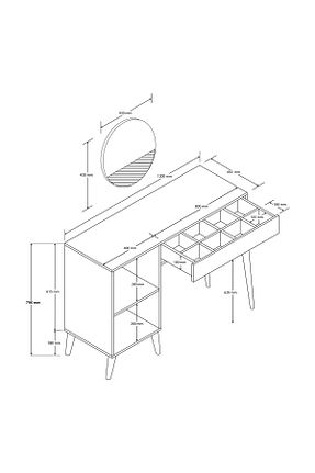میز آرایش و میز توالت قهوه ای Suntalam Mezza - کد 871126512