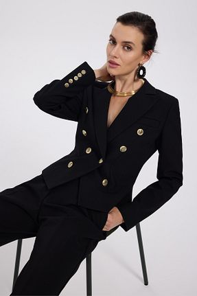 ست بالاتنه و پائین تنه مشکی زنانه بافتنی Ekol - کد 870817286