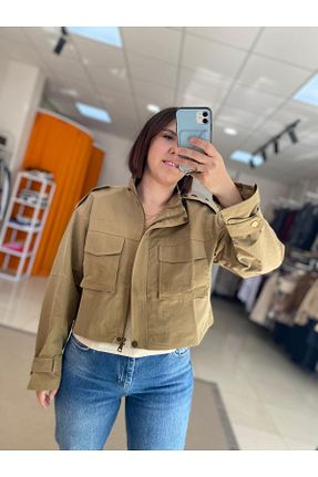 کت خاکی زنانه گشاد MODA - کد 870822455