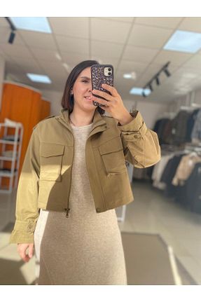 کت خاکی زنانه گشاد MODA - کد 870822455