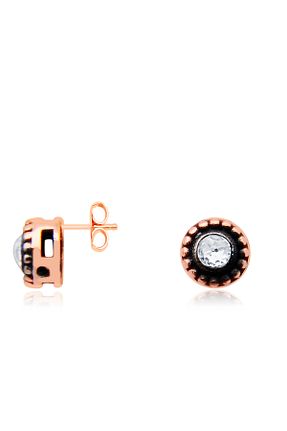 گوشواره طلا صورتی زنانه 8 عیار Diamond Line-Gülaylar - کد 870840002