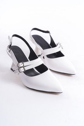 کفش پاشنه بلند کلاسیک سفید زنانه چرم مصنوعی Santamarina - کد 870843356