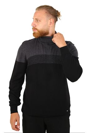 پلیور مشکی مردانه طرح دار DAKSEL - کد 867318562