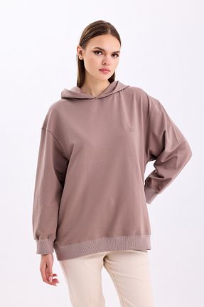 سوئیشرت قهوه ای زنانه چاپی PASTELASTORE - کد 789332350