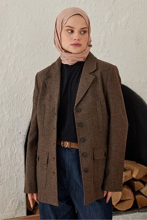 شال قهوه ای زنانه ابریشم Modakaşmir - کد 870876233