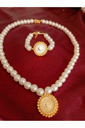 گردنبند مروارید زرد مروارید فرهنگی kayalaraksesuar - کد 870876609
