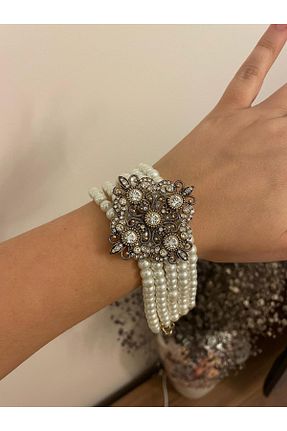 دستبند جواهر قهوه ای زنانه مروارید Ma Atölye - کد 775818504