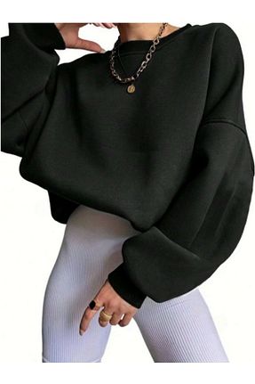 سوئیشرت مشکی زنانه ساده MOONBULL - کد 392673024
