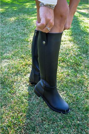 چکمه مشکی زنانه چرم مصنوعی SİBA SHOES - کد 870923699