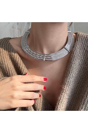 گردنبند جواهر رنگی زنانه روکش نقره Alice İsstanbul - کد 870946721