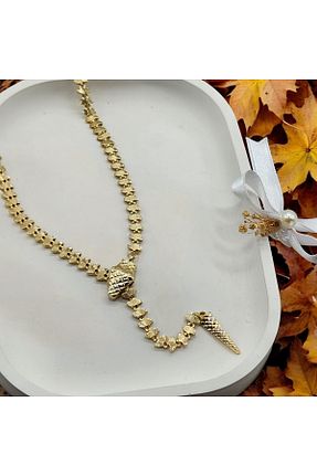 گردنبند استیل ( فولاد ) طلائی زنانه استیل (فولاد) HSBUJİTERİ - کد 870948003