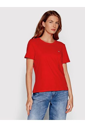تیشرت قرمز زنانه Relaxed Tommy Hilfiger - کد 870949064