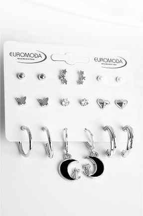 گوشواره جواهر طوسی زیرکن EUROMODA - کد 871010881