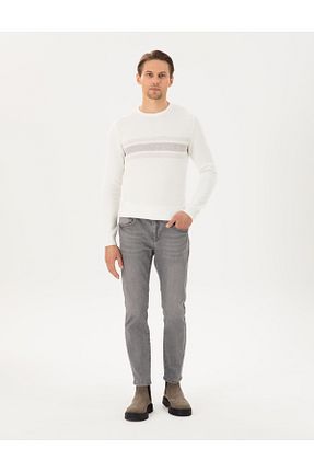 شلوار جین طوسی مردانه پاچه تنگ Pierre Cardin - کد 871010256