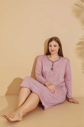 لباس شب سایز بزرگ صورتی زنانه Mix LİLA İÇ GİYİM - کد 871345090