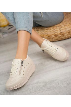 کفش اسنیکر بژ زنانه بند دار mackrock sports - کد 764393464
