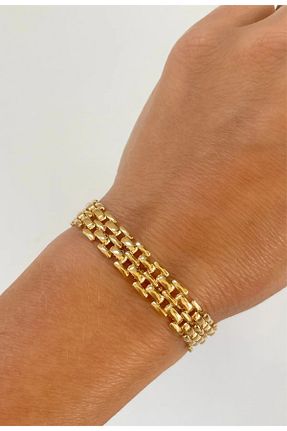 دستبند جواهر طلائی زنانه برنجی Onouqo - کد 851718919