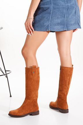 بوت / نیم بوت قهوه ای زنانه چرم مصنوعی MUMELSHOES - کد 871058914
