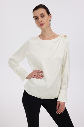 بلوز نباتی زنانه ساده Ekol - کد 871060070