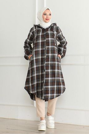 پیراهن حجاب قهوه ای زنانه Relaxed Nevayla Moda - کد 871076143