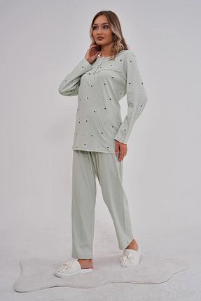 ست لباس راحتی سایز بزرگ رنگی زنانه Kalp Mecit Pijama - کد 871083959