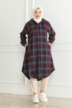 پیراهن حجاب زرشکی زنانه Relaxed Nevayla Moda - کد 871072836