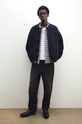 شلوار جین مشکی مردانه پاچه لوله تفنگی Pull & Bear - کد 871080324