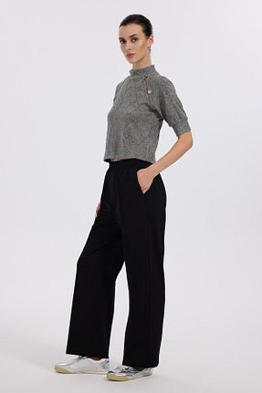 شلوار مشکی زنانه پنبه ای Ekol - کد 871077965