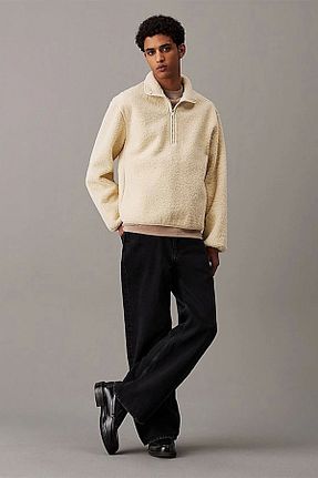 سوئیشرت بژ مردانه ساده Calvin Klein - کد 863083629